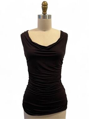 Laundry By Shelli Segal Black Ruched Cowl Neck with open back